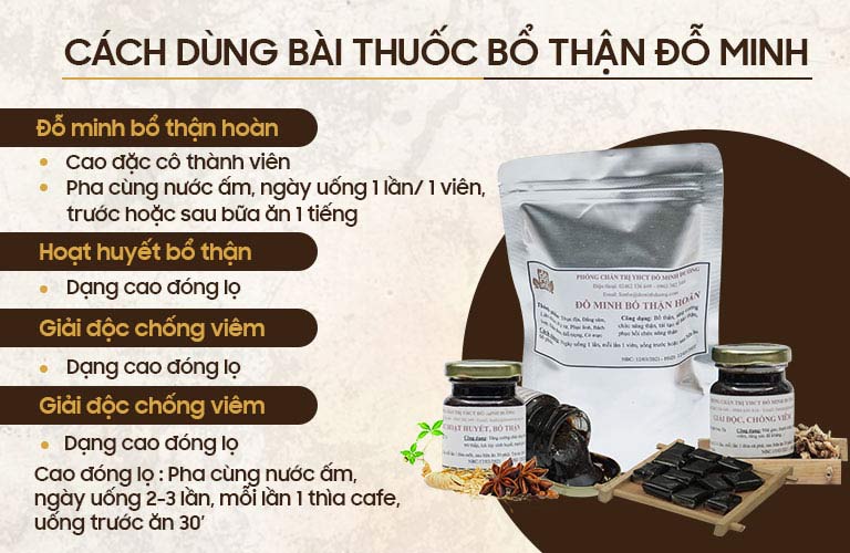 Cách dùng bài thuốc Bổ Thận Đỗ Minh